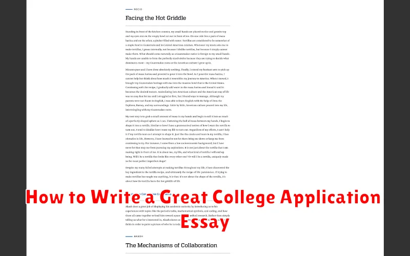 How to Write a Great College Application Essay